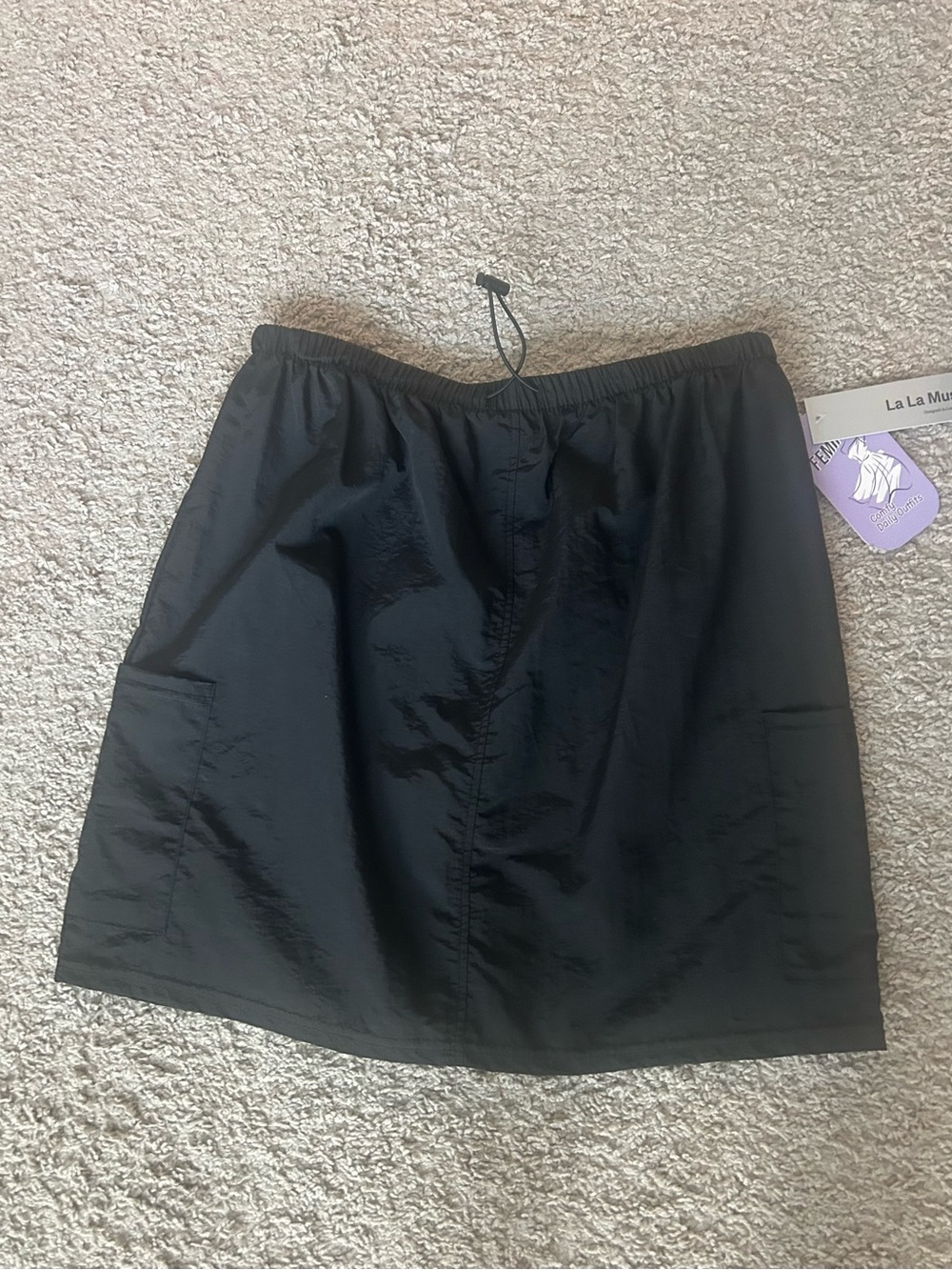 Black casual mini skirt made